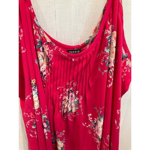 TORRID Women's Red Floral Pintuck Cami size 5X 30/32 - Picture 3 of 7